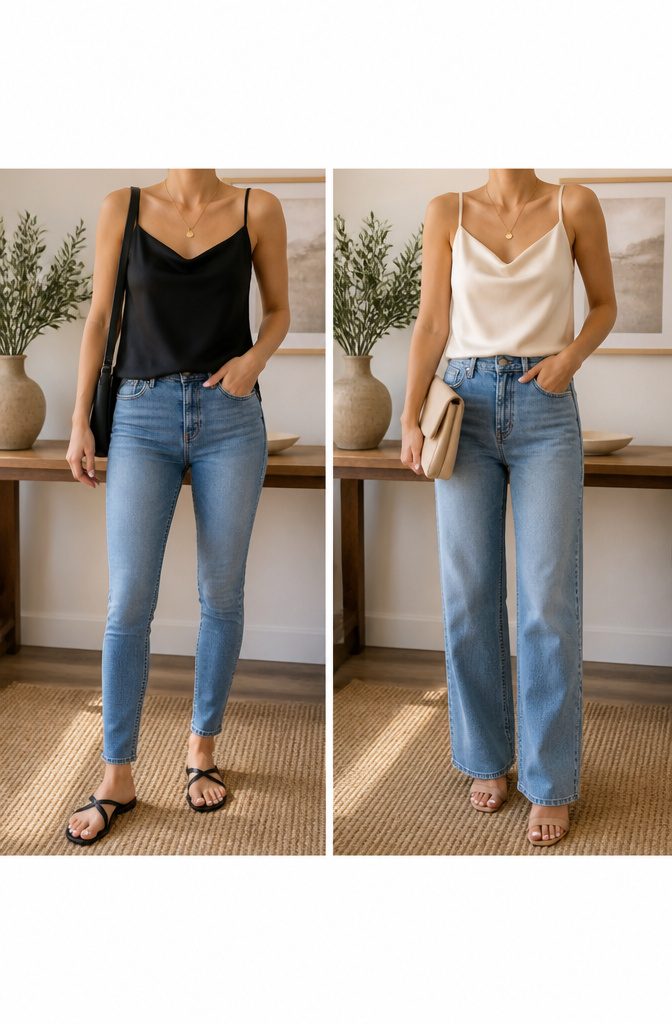 10 Summer Dinner Outfits for Women 2 Dressier Top with Jeans