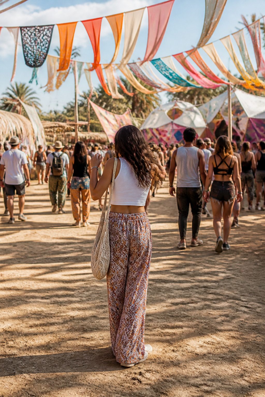 White Crop Top Styles for a Complete Wardrobe 15 White crop top displayed in a bright outdoor setting.